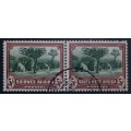 SACC 112: 1931. 1st Pict. of S.W.A. 5s Herero Huis used pr. Wmk. Multiple Sprinbok Head.