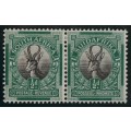 SACC 29L: 1926. London Pictorials, Definitive issue. ½d black and green pair. MH.