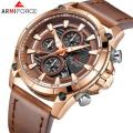 **LOWEST SHIPPING** ARMIFORCE GENUINE LEATHER CHRONOGRAPH MENS WATCH
