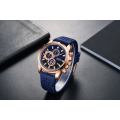 MEGIR - Mens Blue Fully Functional Chronograph Watch