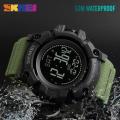 SKMEI Mens Pedometer Compass Multifunctional Watch **Available in Green + Black Colour**