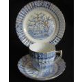 Ultra Rare : Victorian Samuel Radford Scalloped & Gilded Blue Imari Tea Trio  C.1890's