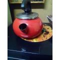 vintage red kettle