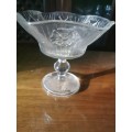 DETAILLED  GLASS BOWL WITH LONG STEM