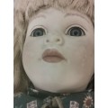 VINTAGE PORCELAIN DOLL WITH STAND