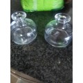 2 SMALL GLASS BATHSALT HOLDERS