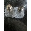 MINIATURE GLASS SALT AND PEPPER SHAKER