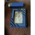 VINTAGE SMALL BLUE FRAME WITH GLASS