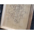 MARIO BROSS CARVING ON WOOD TRAY