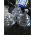 3 GLASS HOLDERS WITH LIDS