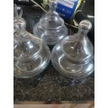 3 GLASS HOLDERS WITH LIDS
