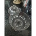 VINTAGE DETAILED GLASS BUTTER DISH