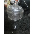 VINTAGE DETAILED GLASS BUTTER DISH