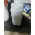 VINTAGE WHITE CANNISTER WITH LID