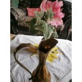 Vintage brass vase with handle25cm
