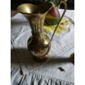 Vintage 19cm brass vase with handle