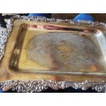 VINTAGE SILVERPLATED  FOOTED TRAY