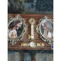 Vintage Jesus and Mother Mary key holder
