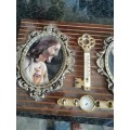 Vintage Jesus and Mother Mary key holder
