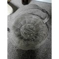 VINTAGE GLASS TRAY WITH HANDLE