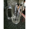 VINTAGE THICK GLASS WATER JUG