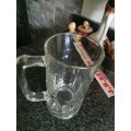 VINTAGE THICK GLASS WATER JUG