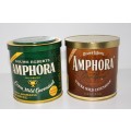 Vintage Douwe Egberts Amphora pipe tobacco tins (set of 2) Utrecht Holland