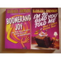 2 Barbara Johnson books Boomerang Joy and I'm so glad you told me