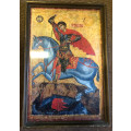 ICON PAINTING OF ST GEORGE SLAYING THE DRAGON