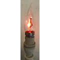 FLAME LAMP BULB AND WHITE MOULDED TABLE LAMP