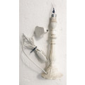 FLAME LAMP BULB AND WHITE MOULDED TABLE LAMP