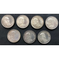 SOUTH AFRICAN SILVER R1 AFRIKAANS (3) (2 ONLY ONE SOLD) ENGLISH (4) 1966