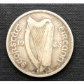 SILVER IRISH EIRE 1933 2/6 PENNY COIN