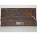 Cast Iron Sign  - Marshall Sons & Co - Engineers - No 72625