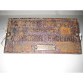 Cast Iron Sign  - Marshall Sons & Co - Engineers - No 72625