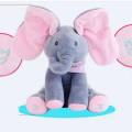Plush Toy peek-a-boo Musical Elephant, Baby Children Stuffed Animated Flappy Plush Elephant Cute Dol