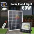60W LED SOLAR Flood Light with Remote Control, Solar Panel, Waterproof & 1350 Lumens