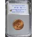 SA 1954  HALF-PENNY GRADED  ( PF 65 RD ) **RARE DATE** LOW-MINT.  **SCARES COIN.`PROOF ÇOIN***
