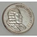 VINTAGE OLD SILVER 1RAND COIN 1966 SOUTH AFRICA **ENGLISH LEGENDS COIN**JAN VAN RIEBEECK *OLD SILVER