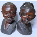 VINTAGE AFRICAN IRON WOOD HAND CARVED SCULPTURES **RARE FIND** THIS PAIR IS 9,758kg*STUNNING *.