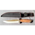HUNTING KNIFE STAINLESS STEEL OUTDOOR  *(*SA62 &SHEATH*)* (29CM) NEW.
