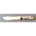 HUNTING & SURVIVOR KNIFE STAINLESS STEEL OUTDOOR  *(* & SHEATH*)* (33CM) NEW.*VERY STRONG KNIFE *