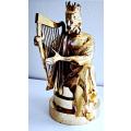 KING DIVID ON HIS HARP STATUE LOOK LIKE BRAAS  ( SIZE 220 × 130 × 130MM ) **STUNNING**
