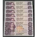 6 × CL STALS R5 BANKNOTES IN SERIAL NUMBER SEQUENCE **BL** UNC ** NEW** & SCARES **