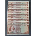 10 × TW DE JONGH R1 BANKNOTES IN SERIAL NUMBER SEQUENCE ** B455** UNC ** NEW* & SCARES **