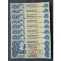 8 × G DE  KOCH R2 BANKNOTES IN SERIAL NUMBER SEQUENCE **GE** UNC ** NEW** & SCARES **