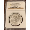 2011 NGC SLABBED John Maxwell Coetzee R1 SILVER MS 69 - S1R - With Adelaide Stamp