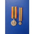 SADF - SOUTHERN AFRICA MEDAL - FULL SIZE + MINIATURE