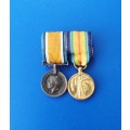 WW1 - WAR AND VICTORY MEDALS - MINIATURES