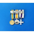 WW1 - MILITARY CROSS (MC )+ WAR AND VICTORY MEDALS - MINIATURES